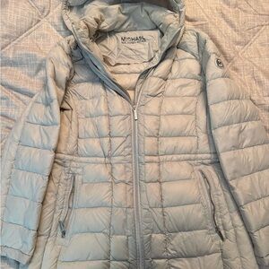 Michael Kors Women's Light Gray Puffer Coat